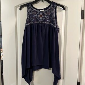 Knox Rose Navy Blue Sleeveless Top- size small